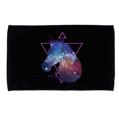 Retro Eighties Polygon Galaxy Unicorn Microfiber Hand Towel