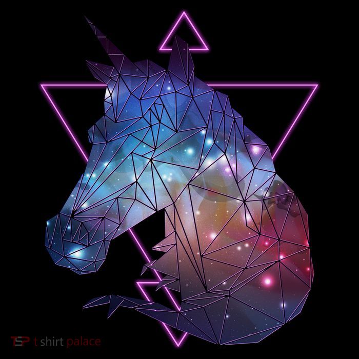 Retro Eighties Polygon Galaxy Unicorn Visor