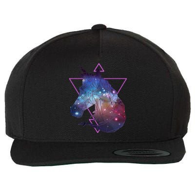 Retro Eighties Polygon Galaxy Unicorn Wool Snapback Cap