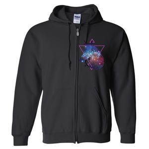 Retro Eighties Polygon Galaxy Unicorn Full Zip Hoodie