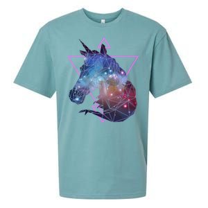 Retro Eighties Polygon Galaxy Unicorn Sueded Cloud Jersey T-Shirt