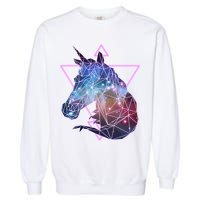 Retro Eighties Polygon Galaxy Unicorn Garment-Dyed Sweatshirt