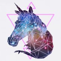 Retro Eighties Polygon Galaxy Unicorn Garment-Dyed Sweatshirt