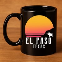 Retro El Paso Texas Sunset 11oz C Handle Ceramic Mug