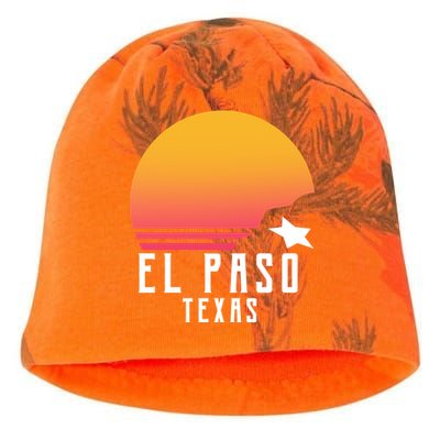 Retro El Paso Texas Sunset Kati - Camo Knit Beanie