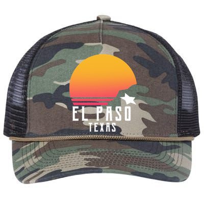 Retro El Paso Texas Sunset Retro Rope Trucker Hat Cap