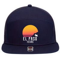 Retro El Paso Texas Sunset 7 Panel Mesh Trucker Snapback Hat