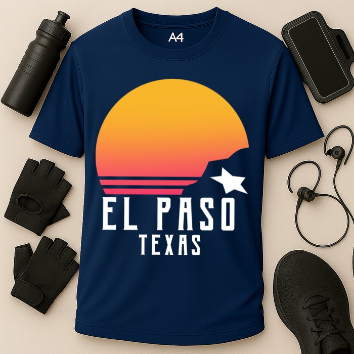 Retro El Paso Texas Sunset Cooling Performance Crew T-Shirt