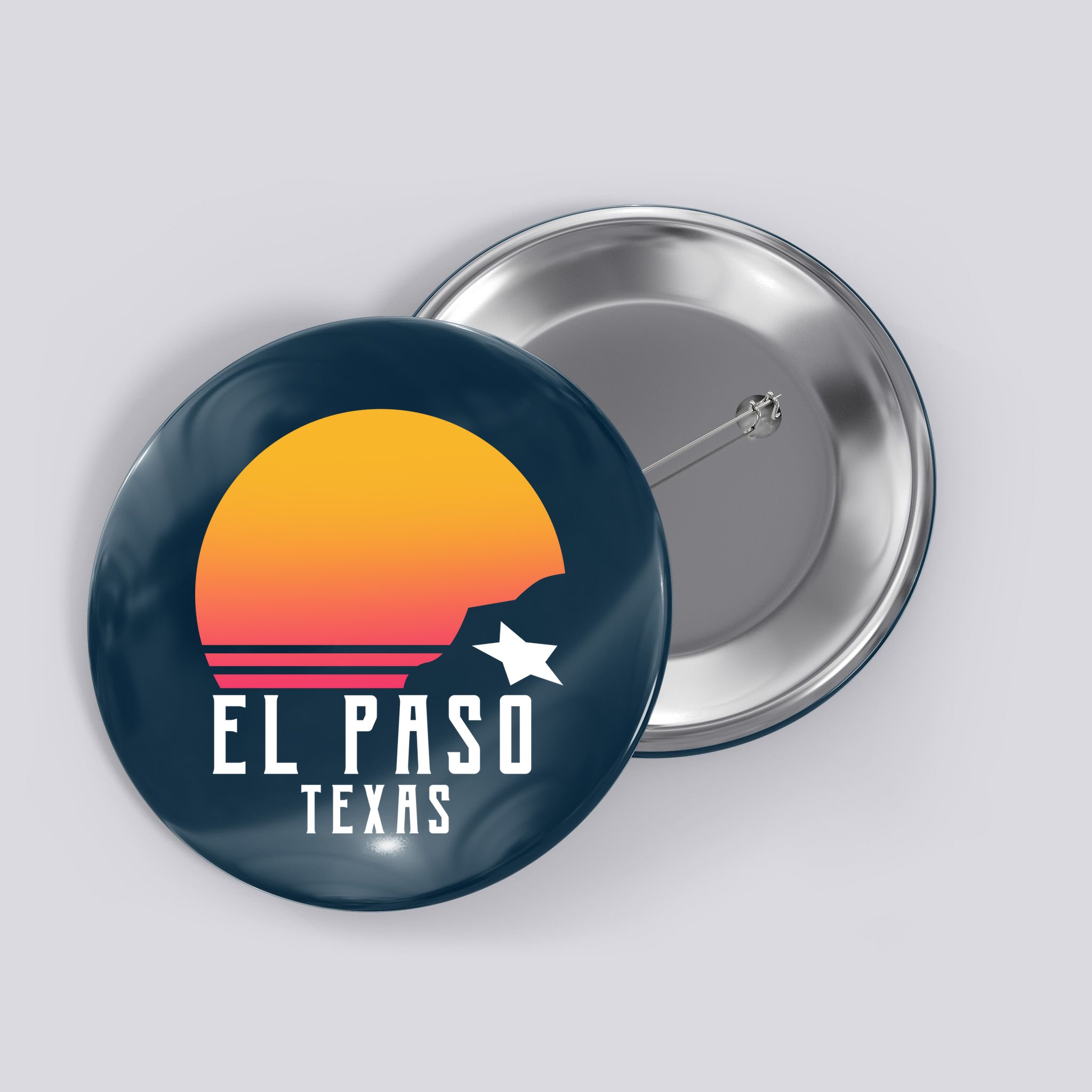 Retro El Paso Texas Sunset Button