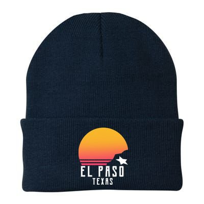 Retro El Paso Texas Sunset Knit Cap Winter Beanie