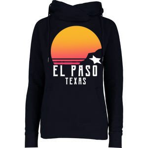 Retro El Paso Texas Sunset Womens Funnel Neck Pullover Hood