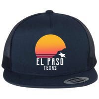 Retro El Paso Texas Sunset Flat Bill Trucker Hat