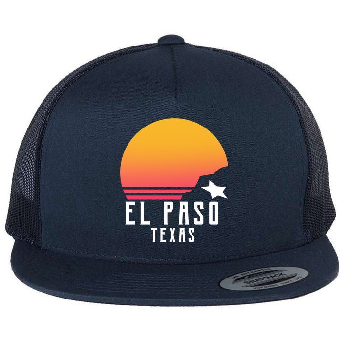 Retro El Paso Texas Sunset Flat Bill Trucker Hat