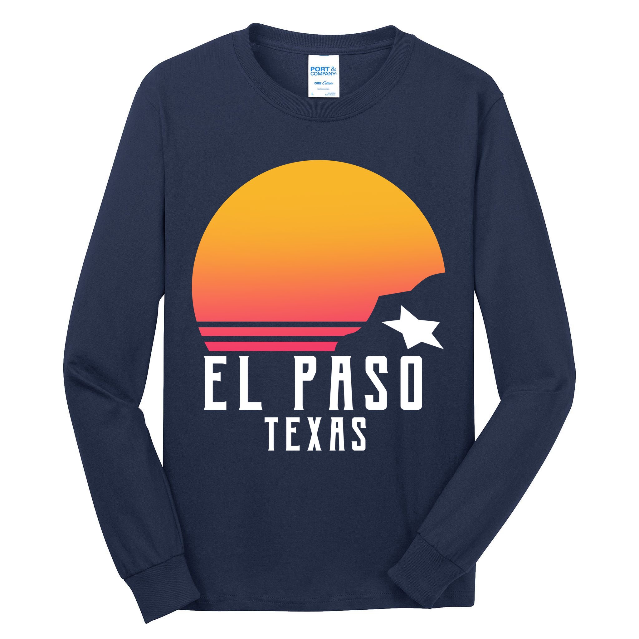 Retro El Paso Texas Sunset Tall Long Sleeve T-Shirt