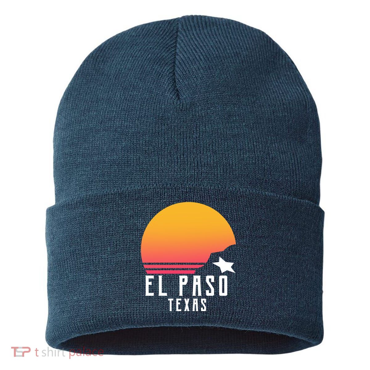 Retro El Paso Texas Sunset Sustainable Knit Beanie