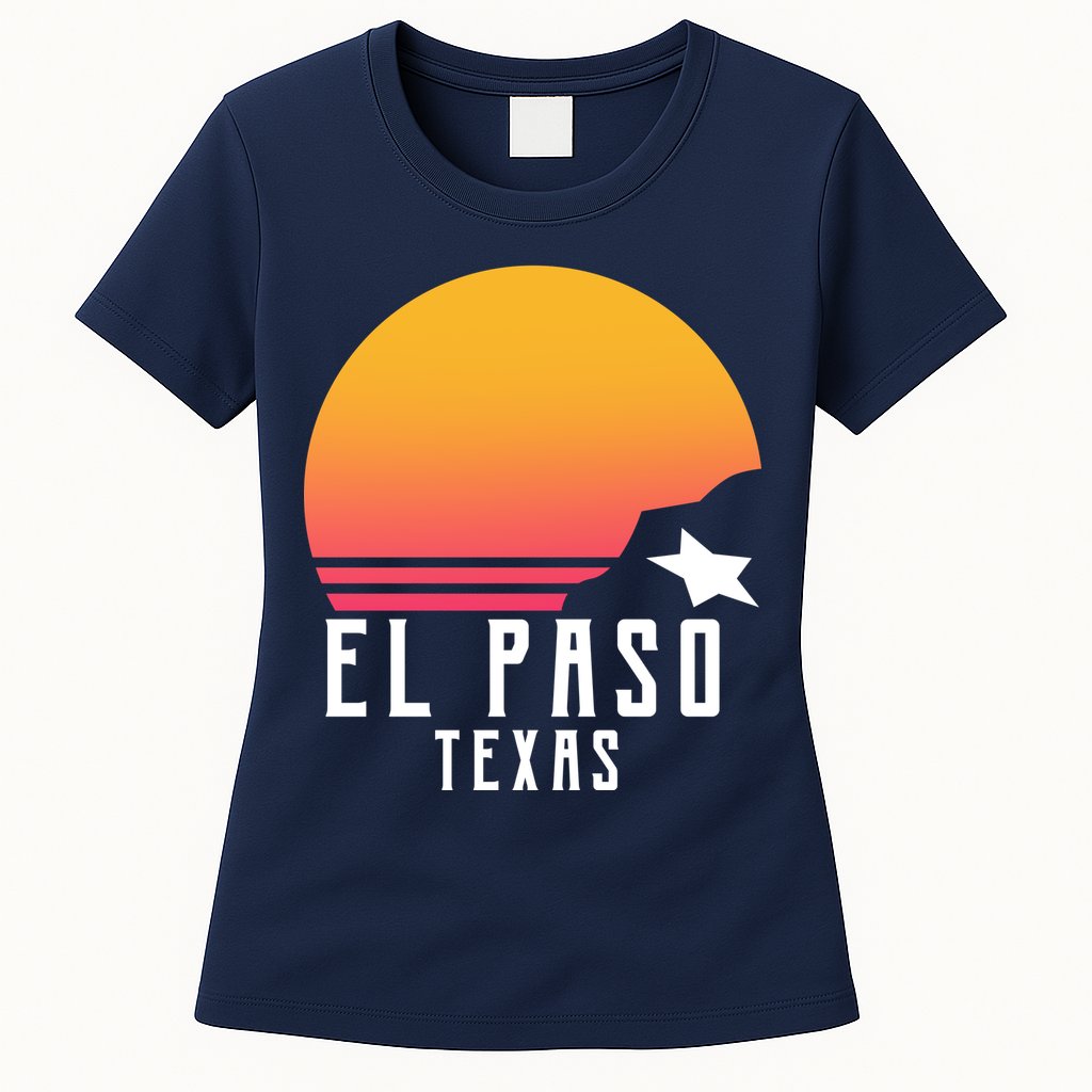 Retro El Paso Texas Sunset Womens T-Shirt