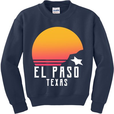 Retro El Paso Texas Sunset Kids Sweatshirt