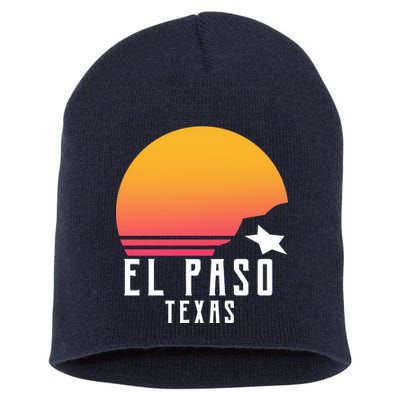 Retro El Paso Texas Sunset Short Acrylic Beanie