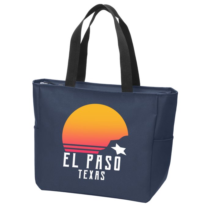 Retro El Paso Texas Sunset Zip Tote Bag