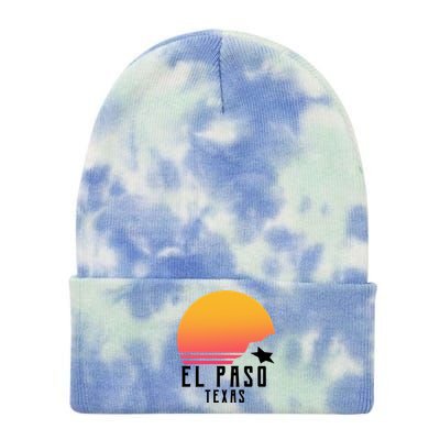 Retro El Paso Texas Sunset Tie Dye 12in Knit Beanie