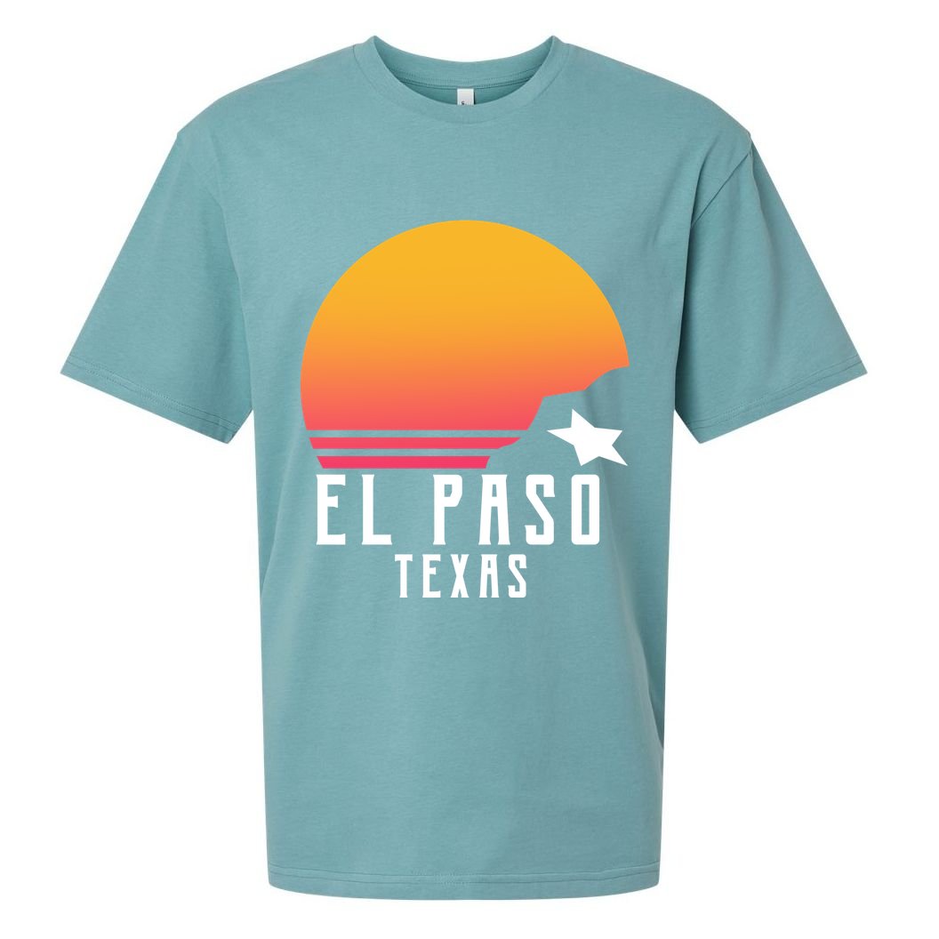 Retro El Paso Texas Sunset Sueded Cloud Jersey T-Shirt