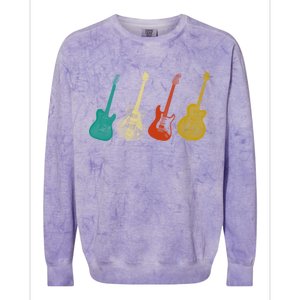 Retro Electric Guitar Colorblast Crewneck Sweatshirt