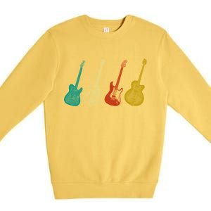 Retro Electric Guitar Premium Crewneck Sweatshirt