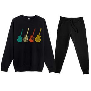 Retro Electric Guitar Premium Crewneck Sweatsuit Set