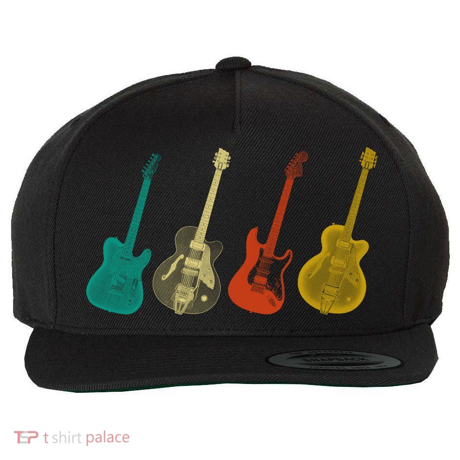 Retro Electric Guitar Wool Snapback Cap