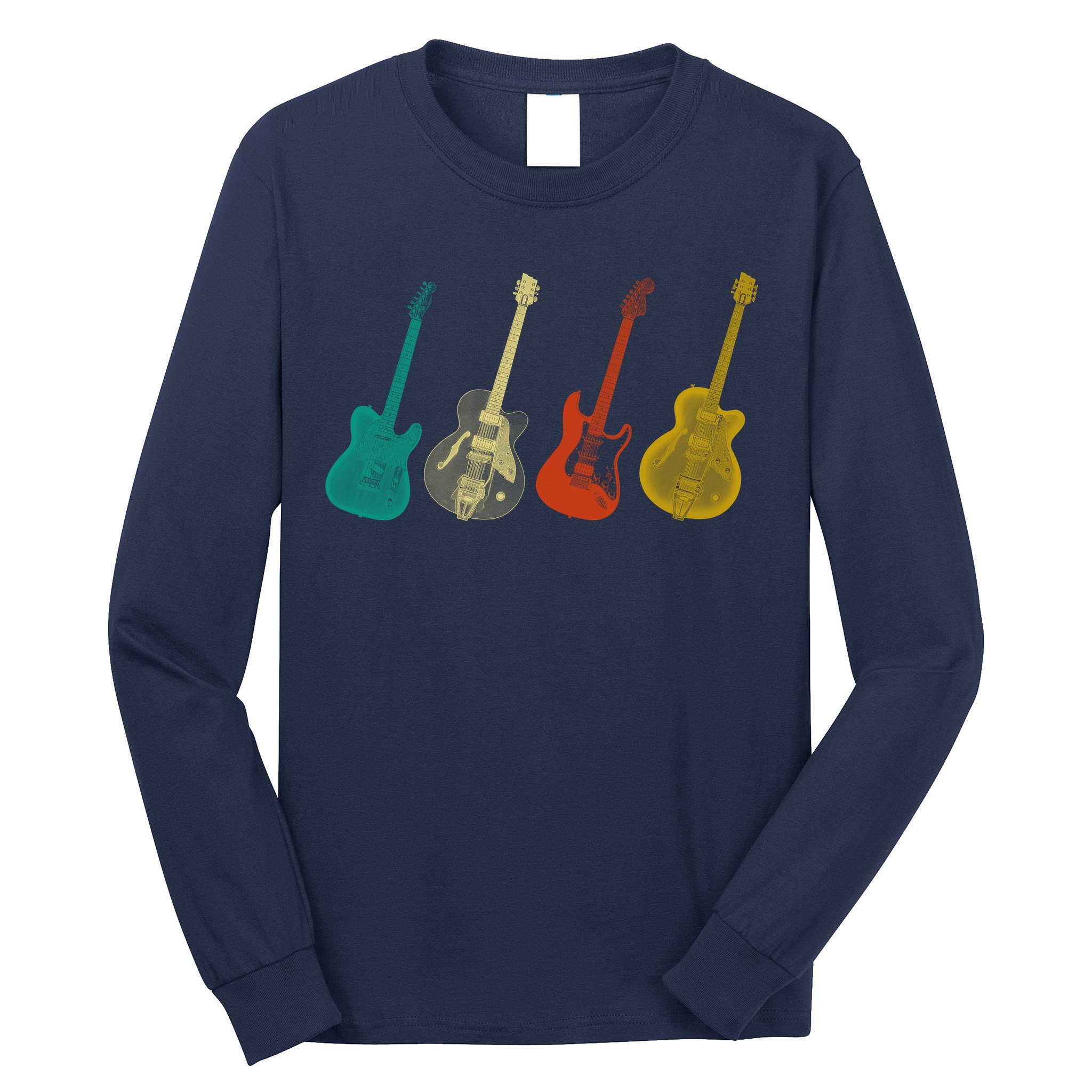Retro Electric Guitar Long Sleeve Shirt
