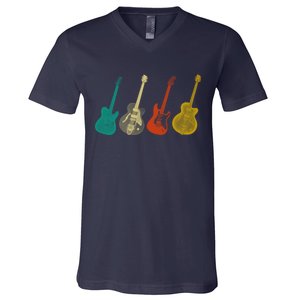 Retro Electric Guitar V-Neck T-Shirt