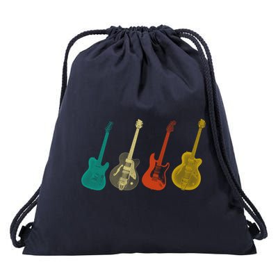 Retro Electric Guitar Drawstring Bag