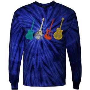 Retro Electric Guitar Tie-Dye Long Sleeve Shirt