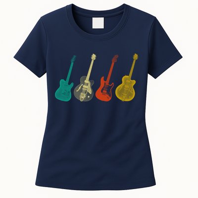 Retro Electric Guitar Womens T-Shirt