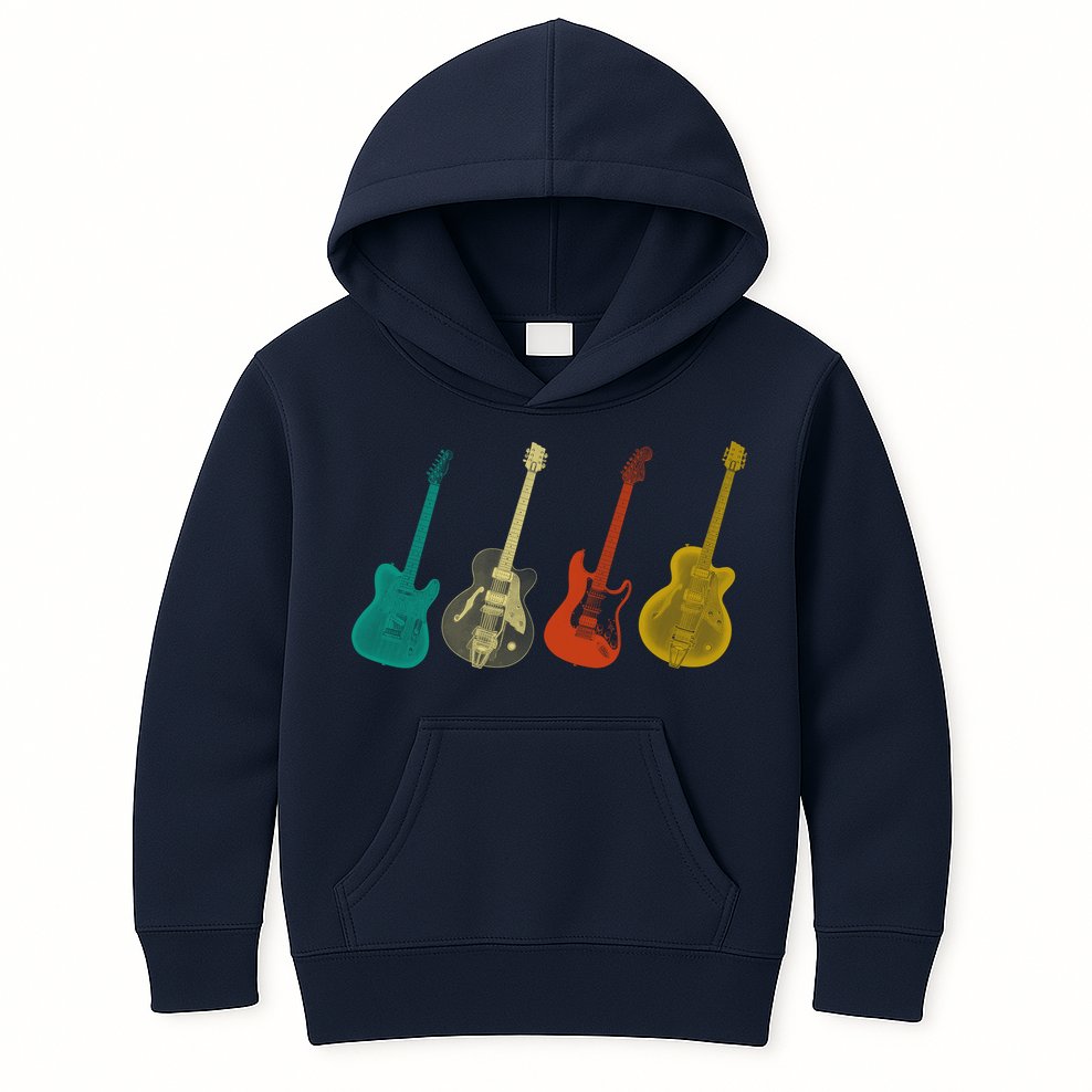 Retro Electric Guitar Kids Hoodie