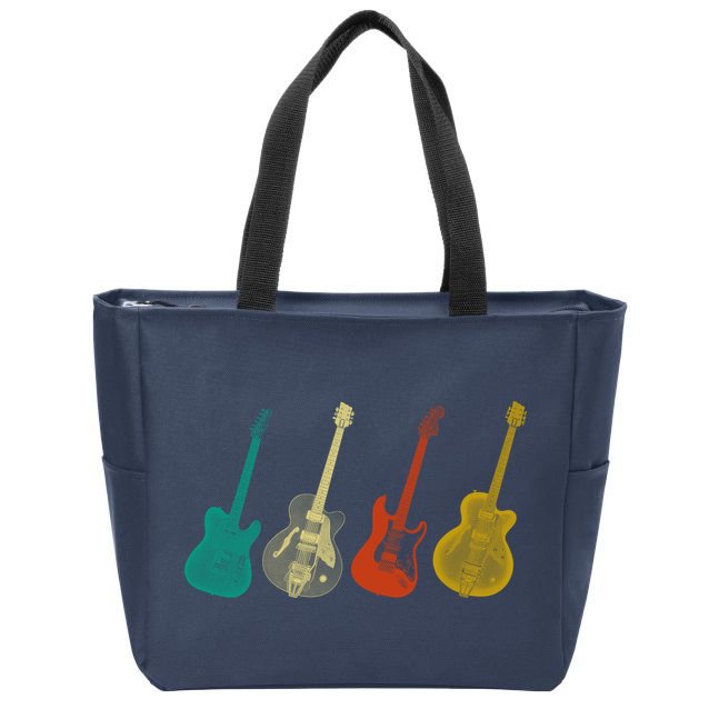 Retro Electric Guitar Zip Tote Bag