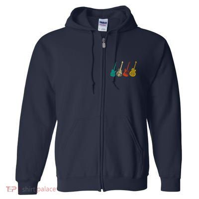 Retro Electric Guitar Full Zip Hoodie