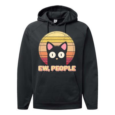 Retro Ew People Funny Cat Performance Fleece Hoodie