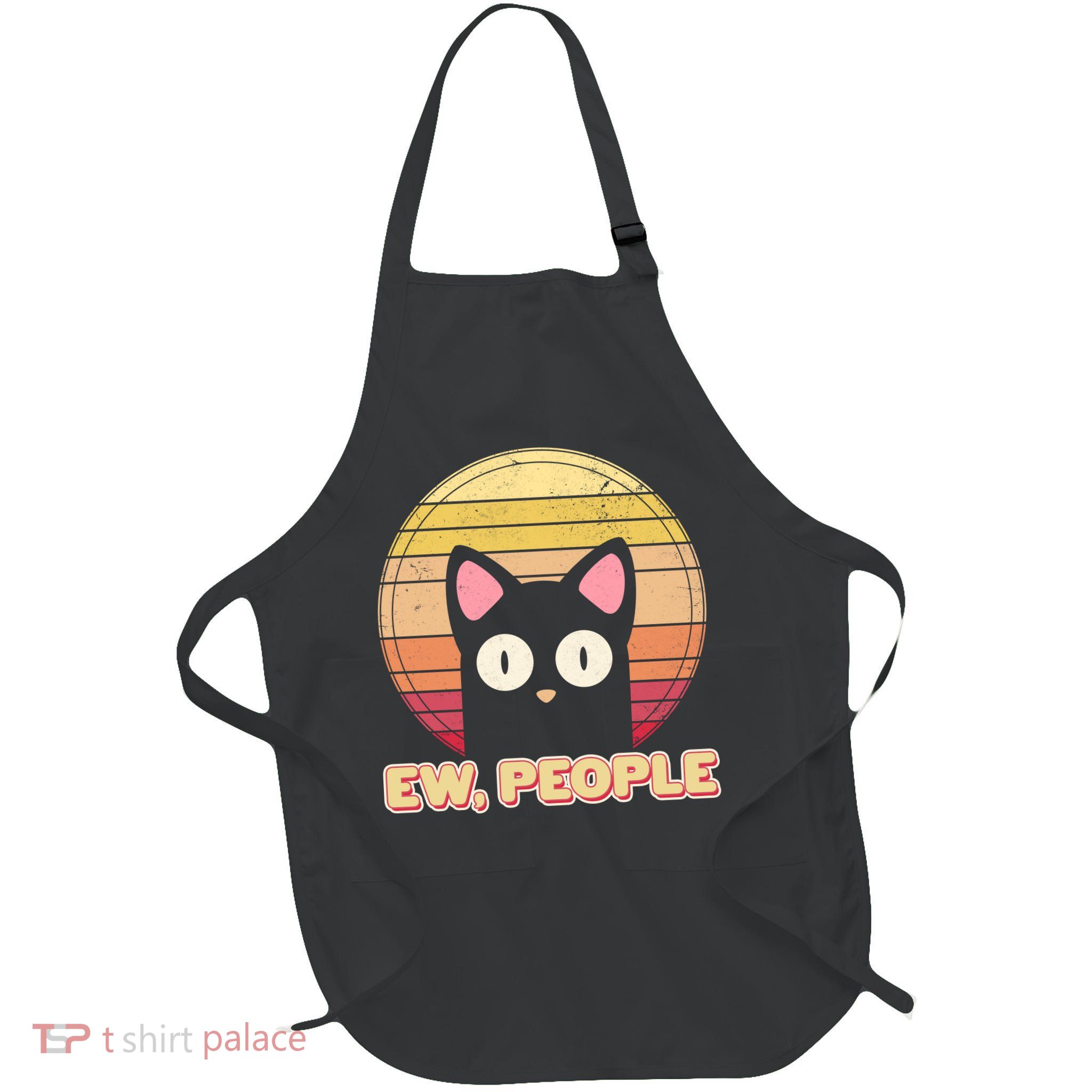 Retro Ew People Funny Cat Apron