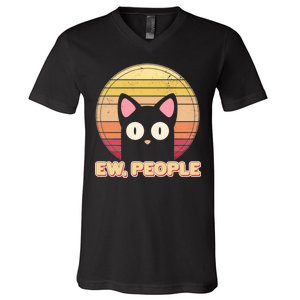 Retro Ew People Funny Cat V-Neck T-Shirt