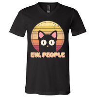 Retro Ew People Funny Cat V-Neck T-Shirt