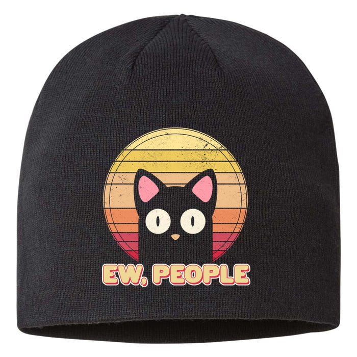 Retro Ew People Funny Cat Sustainable Beanie