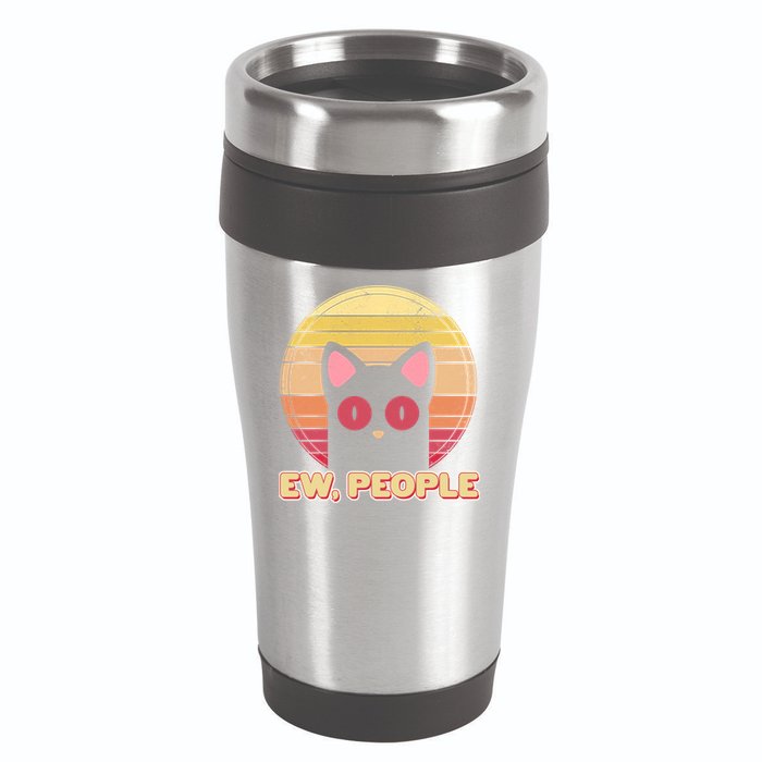Retro Ew People Funny Cat 16oz Travel Tumbler