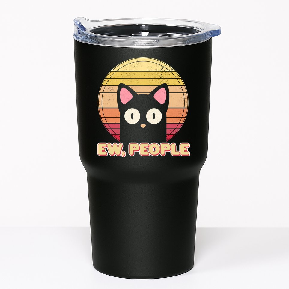 Retro Ew People Funny Cat Tumbler