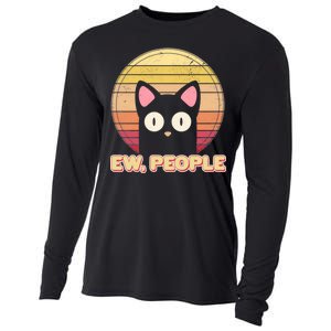 Retro Ew People Funny Cat Cooling Performance Long Sleeve Crew