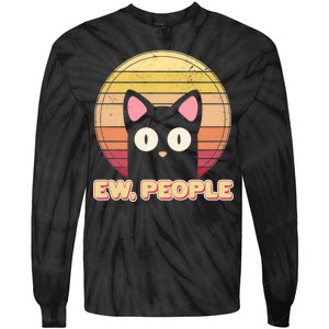 Retro Ew People Funny Cat Tie-Dye Long Sleeve Shirt