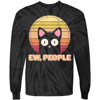 Retro Ew People Funny Cat Tie-Dye Long Sleeve Shirt