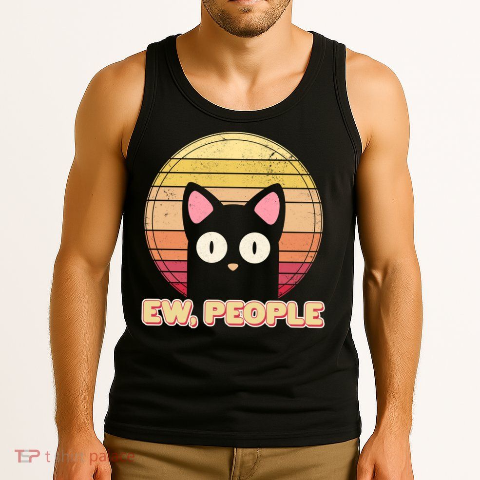 Retro Ew People Funny Cat Tank Top