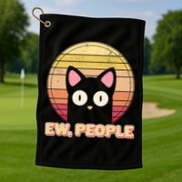 Retro Ew People Funny Cat Golf Towel