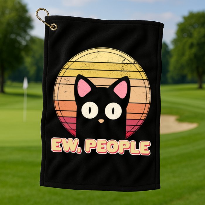 Retro Ew People Funny Cat Golf Towel